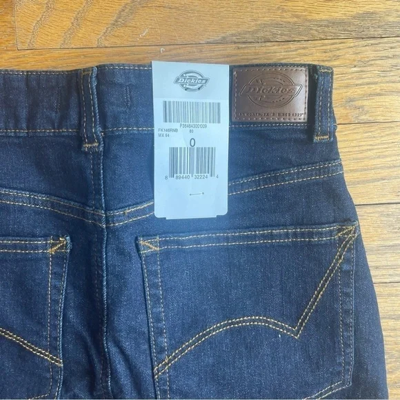 NEW Dickies Womens Perfect Shape Denim Mini Skirt Tummy Control Size 0 NWT - Picture 3 of 5